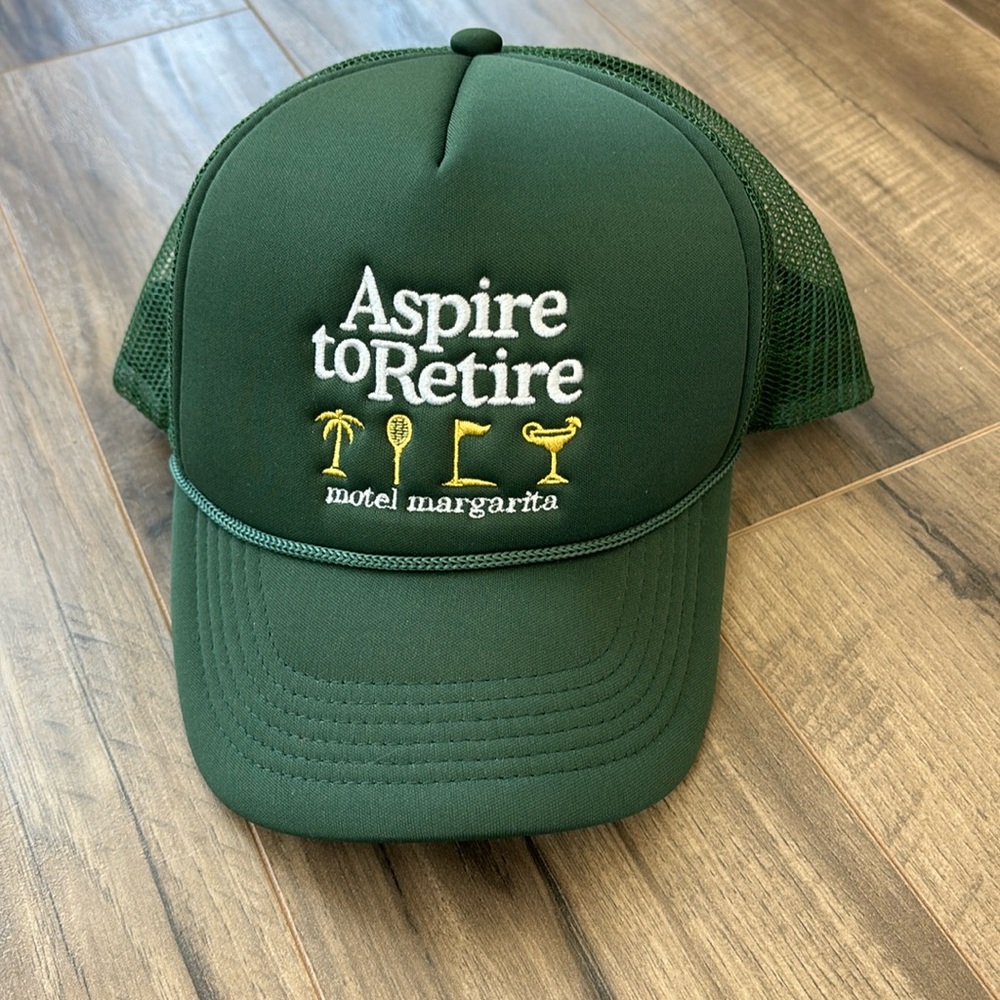 Aspire to Retire Green Trucker Hat